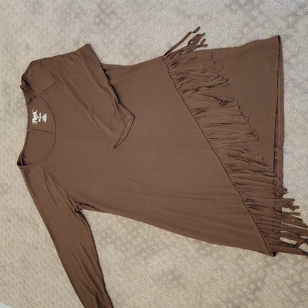 Brown Rock47 Dress with fringe, size XL